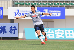 森島選手がジュビロ移籍後初ゴール。試合後、「忘れられないゴールになった」と喜びを語った。